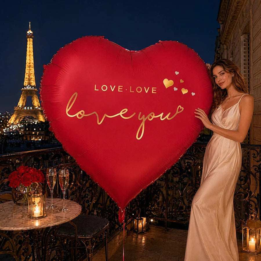 63" Giant Heart Foil Balloon – Wedding & Valentine's Decor Party Foil Balloon Babs