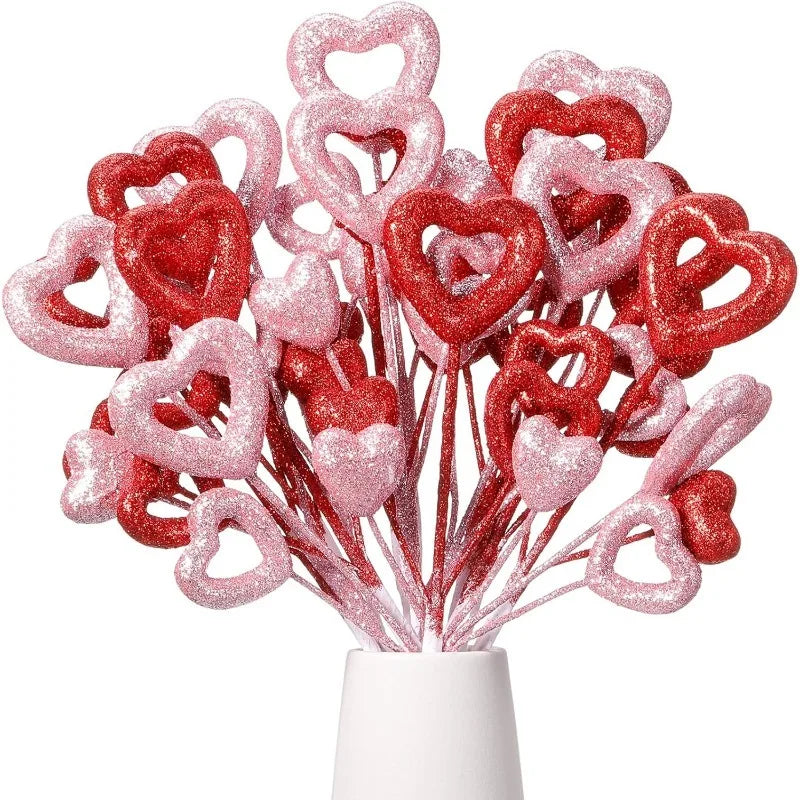 3Pcs Heart Artificial Branch Decorations – Wedding & Home Décor Artificial Branch Decor Babs