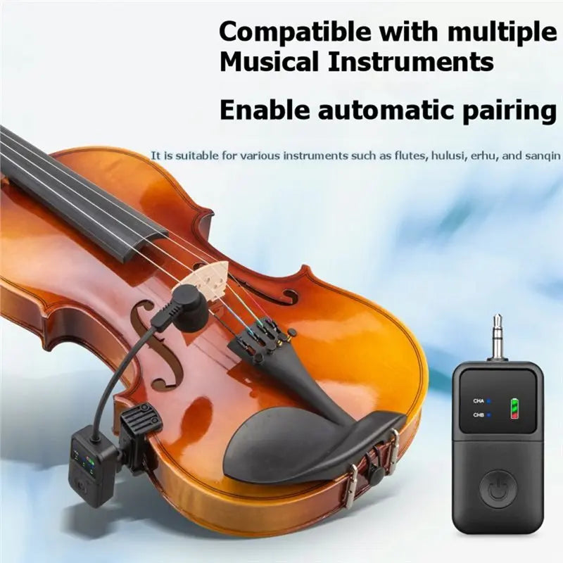 2.4G Wireless Violin Microphone System – 30M Clip Transmitter Wireless Instrument Microphone Babs