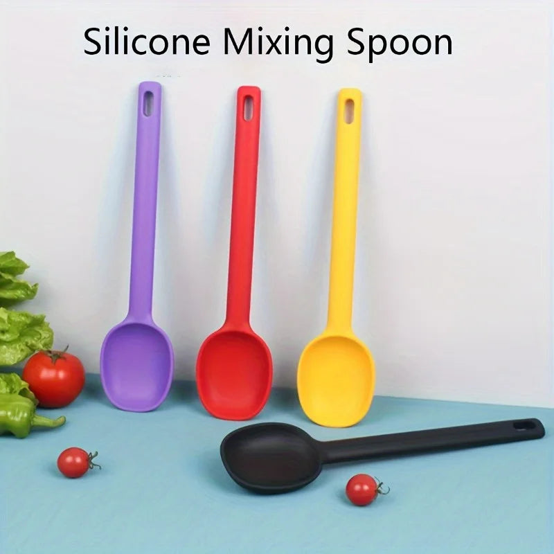 5-Piece Silicone Mixing & Serving Spoon Set | Kitchen Utensils Silicone Spoon Set Babs