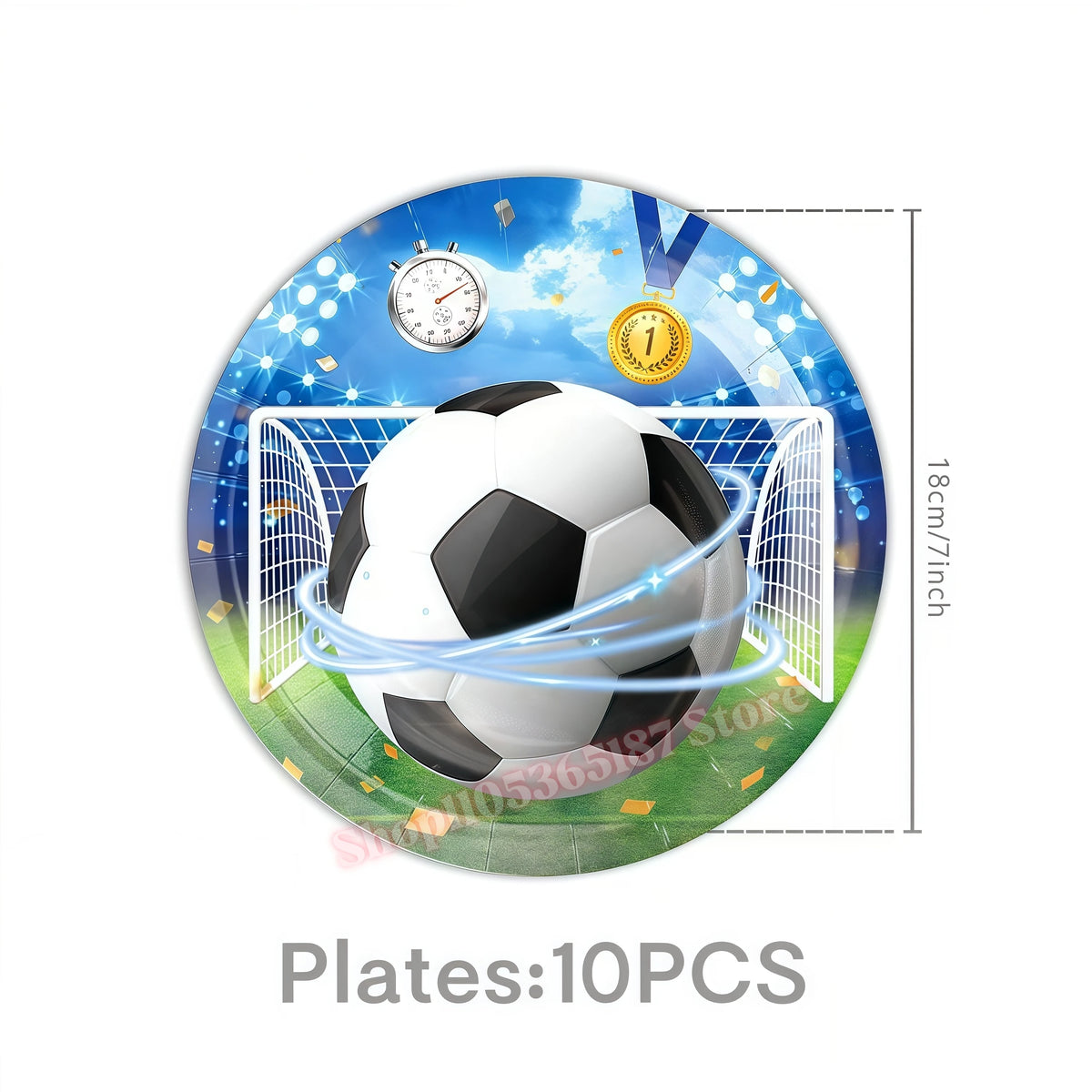 Soccer Football Birthday Party Decoration Set – Complete Kit Party Decoration Set Babs 10pcs 7inch Plates others