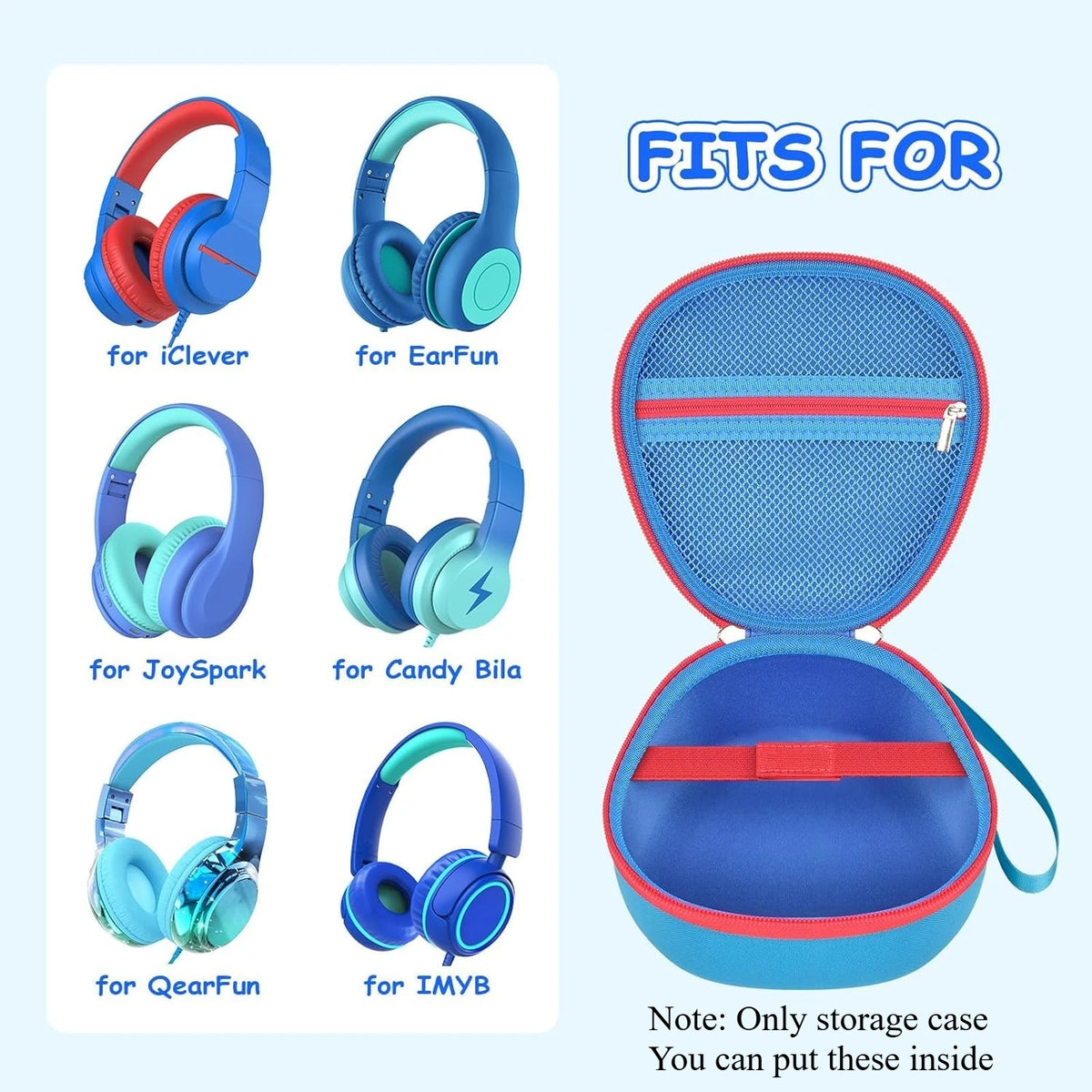Kids Headphones Case – Fits iClever, EarFun, JoySpark & More Headphones Carrying Case Babs