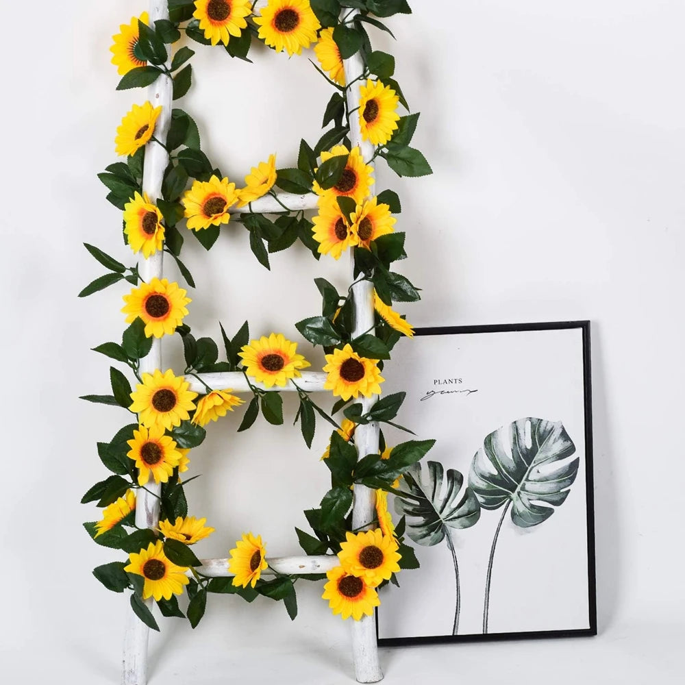 Artificial Sunflower Vine Garland – Silk Hanging Flower Wall Decor Artificial Flower Garland Babs