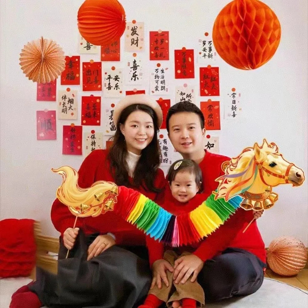 Chinese Paper Dance Horse 3D Handmade Ornament – 2026 Paper Craft Ornament Babs