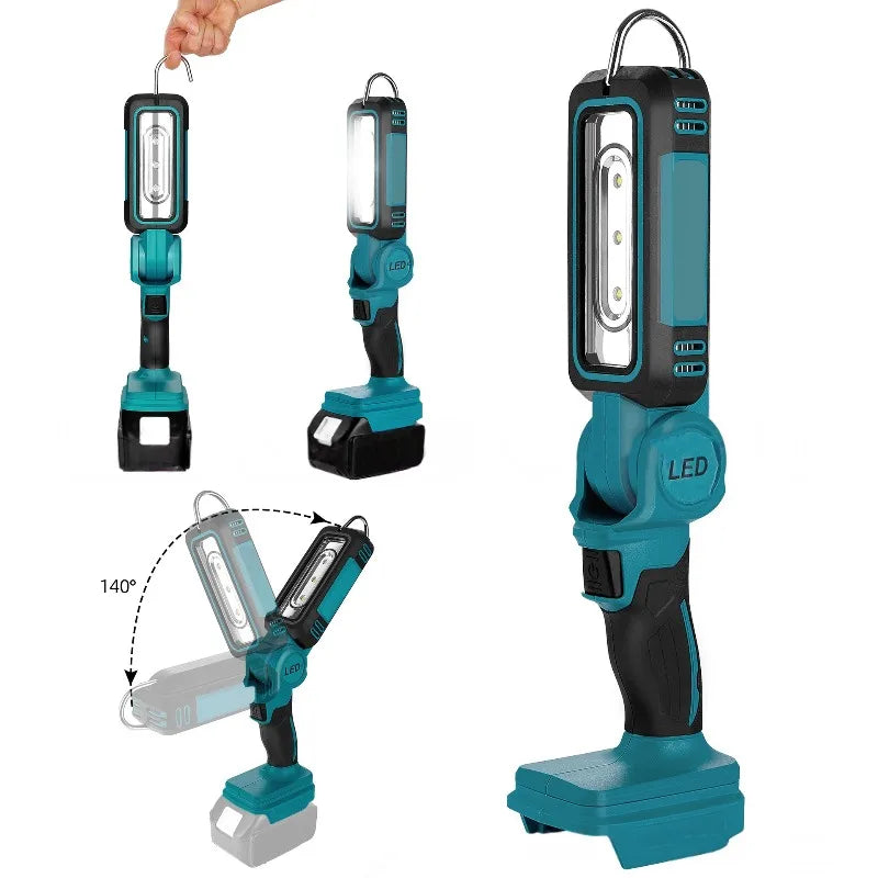 Portable Wireless LED Work Light 1000lm – Makita & Milwaukee 18V Cordless Work Light Babs