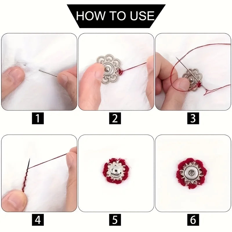 10PCS Metal Invisible Snap Buttons for Coats & DIY Sewing Sewing Snap Buttons Babs
