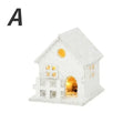 LED Wooden Christmas House Snowflake Cabin Ornament | Xmas Décor Christmas Cabin Ornament Babs A