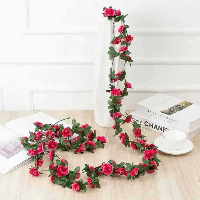 Silk Rose Artificial Flower Garland 2.2M – Wedding Home Decor Artificial Flower Garland Babs color 8