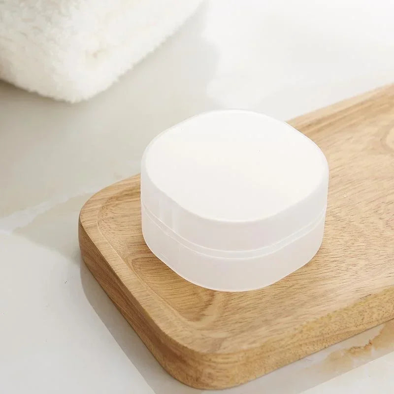 Portable Travel Soap Dish with Lid & Sponge | Soap Case Travel Soap Dish Babs White