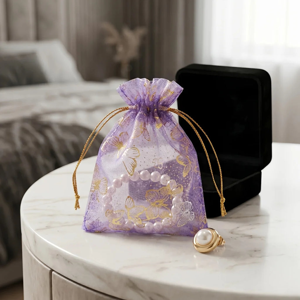 50Pcs Organza Drawstring Gift Bags – Jewelry & Party Pouches Organza Gift Bags Babs