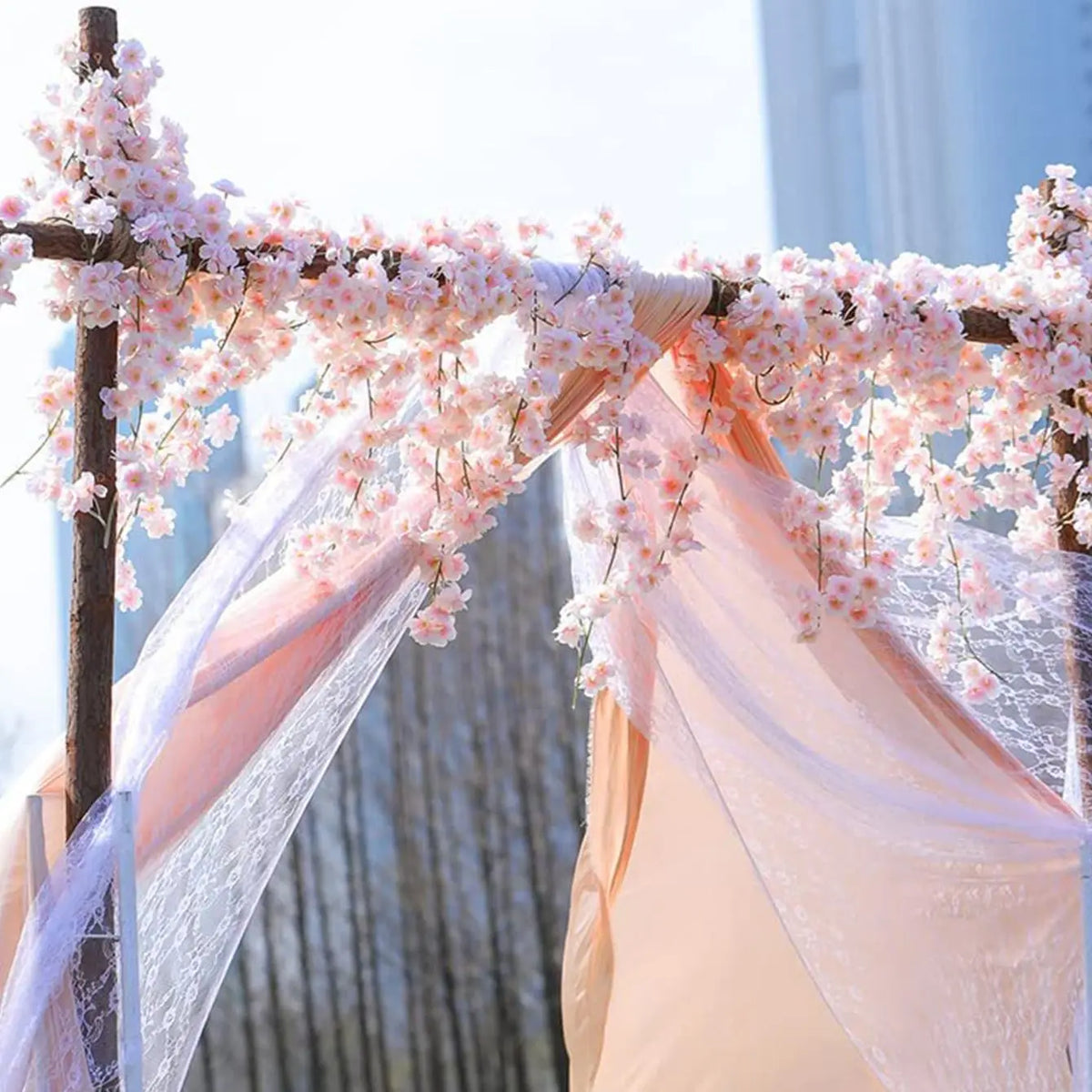 180CM Artificial Silk Sakura Rose Flower Vine – Wedding Decor Artificial Flower Vine Babs