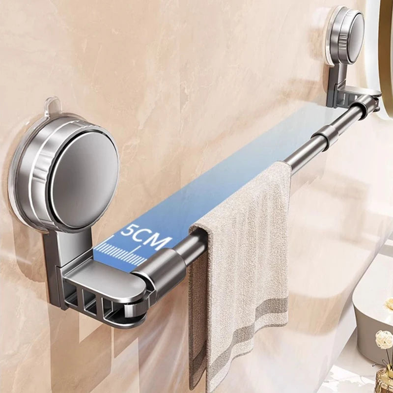 Retractable Suction Cup Towel Rack – No-Drill, 30–80cm Suction Towel Rack Babs