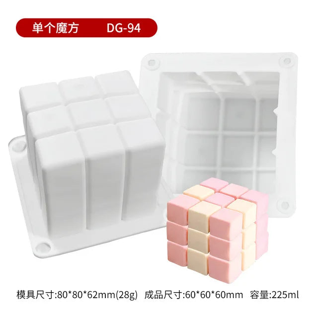 3D Cube Silicone Mousse Cake Mold – DIY Dessert & Candle Mould Silicone Cake Mold Babs A6
