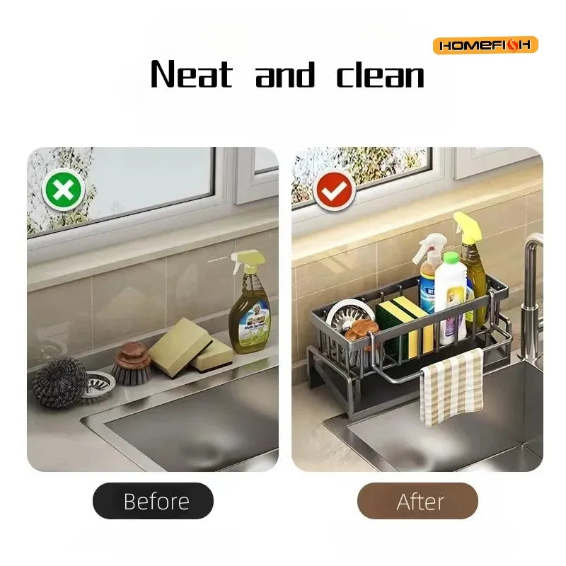 Multifunctional Kitchen Sponge Rack & Countertop Organizer Kitchen Sink Organizer Babs