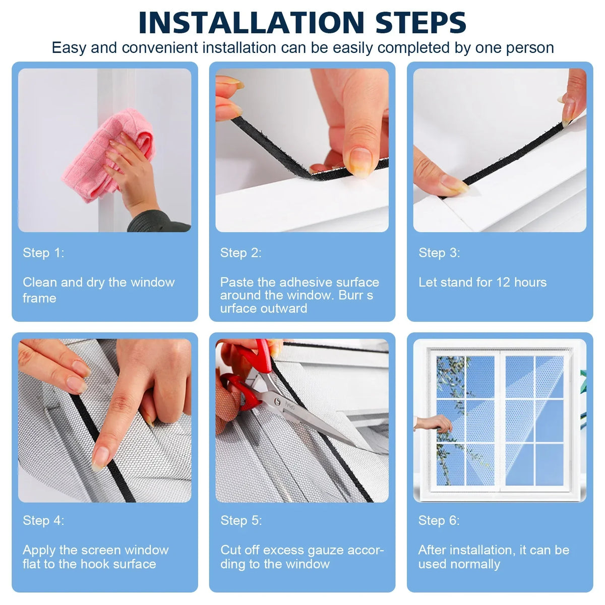 Self-Adhesive Window Mosquito Net – DIY Cut-to-Size Screen Window Insect Screen Babs