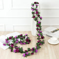 Artificial Silk Rose Garland 240cm – Wedding & Home Décor Artificial Flower Garland Babs PURPLE 3 pcs