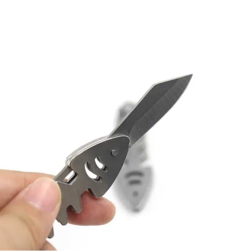 Fish Bone Mini Pocket Knife – Stainless Steel Camping Keychain Mini Pocket Knife Babs