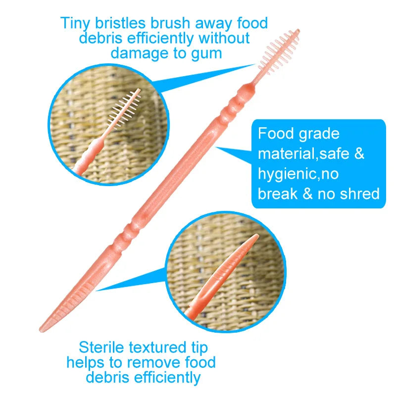 Disposable Interdental Toothpick Brush & Dental Floss Combo Interdental Flosser Pick Babs