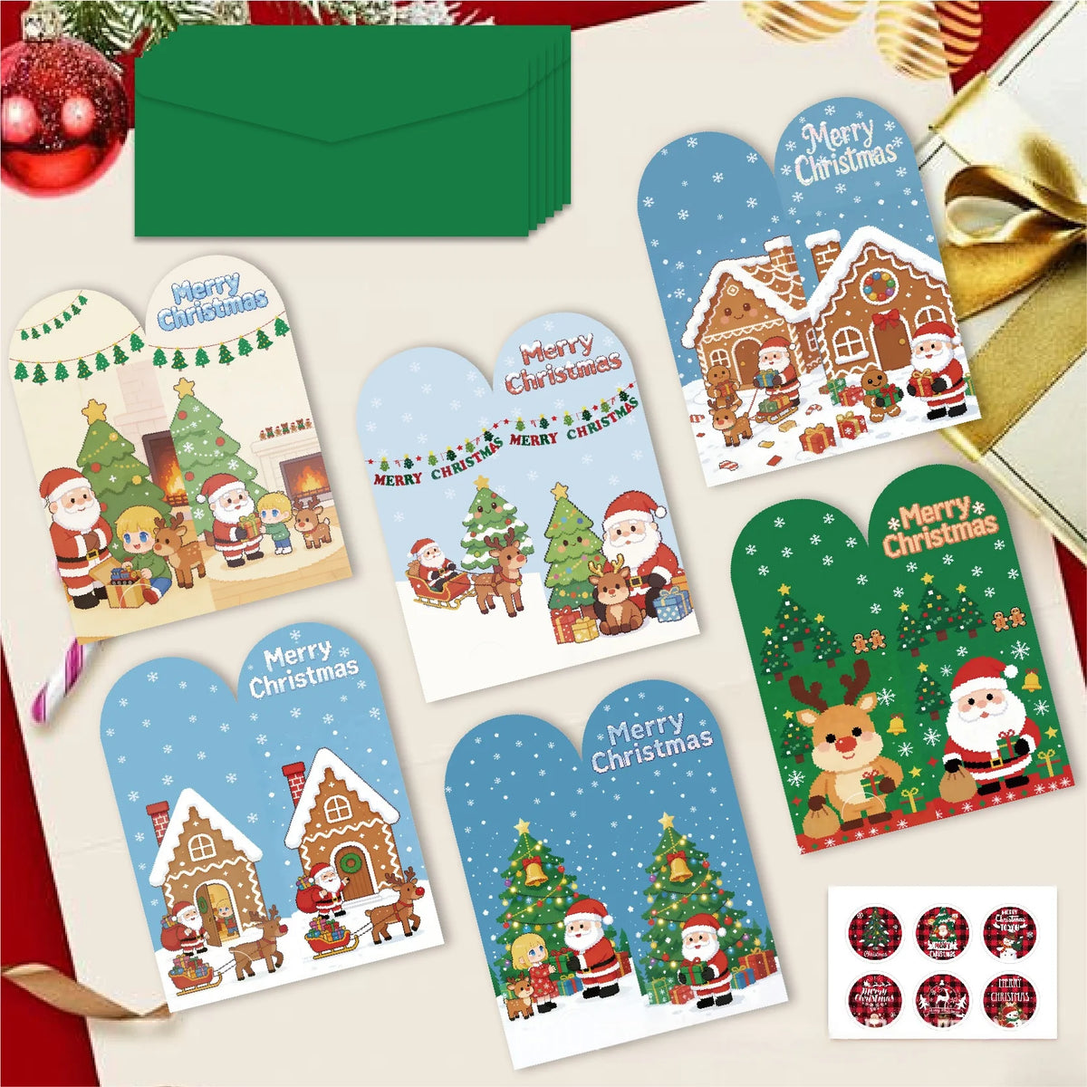 6-Pack Luxury Christmas Greeting Cards – Holiday Gift Cards Christmas Greeting Cards Babs