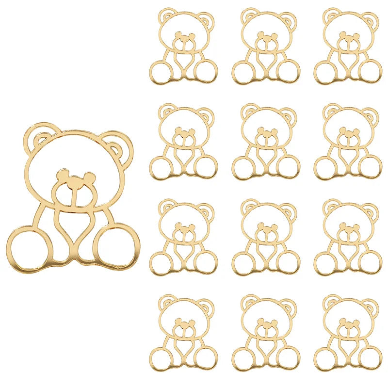 Bear Acrylic Cake Toppers – Baby Shower & Birthday Party Decor Cake Toppers Babs Gold 5Pcs