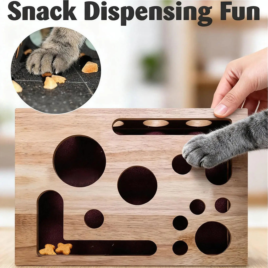 Cat Wooden Scratch Maze Toy – Interactive Nail File Puzzle Box Cat Scratch Puzzle Toy Babs