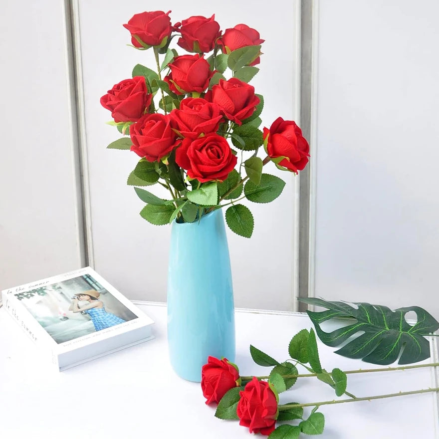 Artificial Silk Rose Bouquet 10/20 Pcs – Wedding & Home Decor Artificial Flower Bouquet Babs