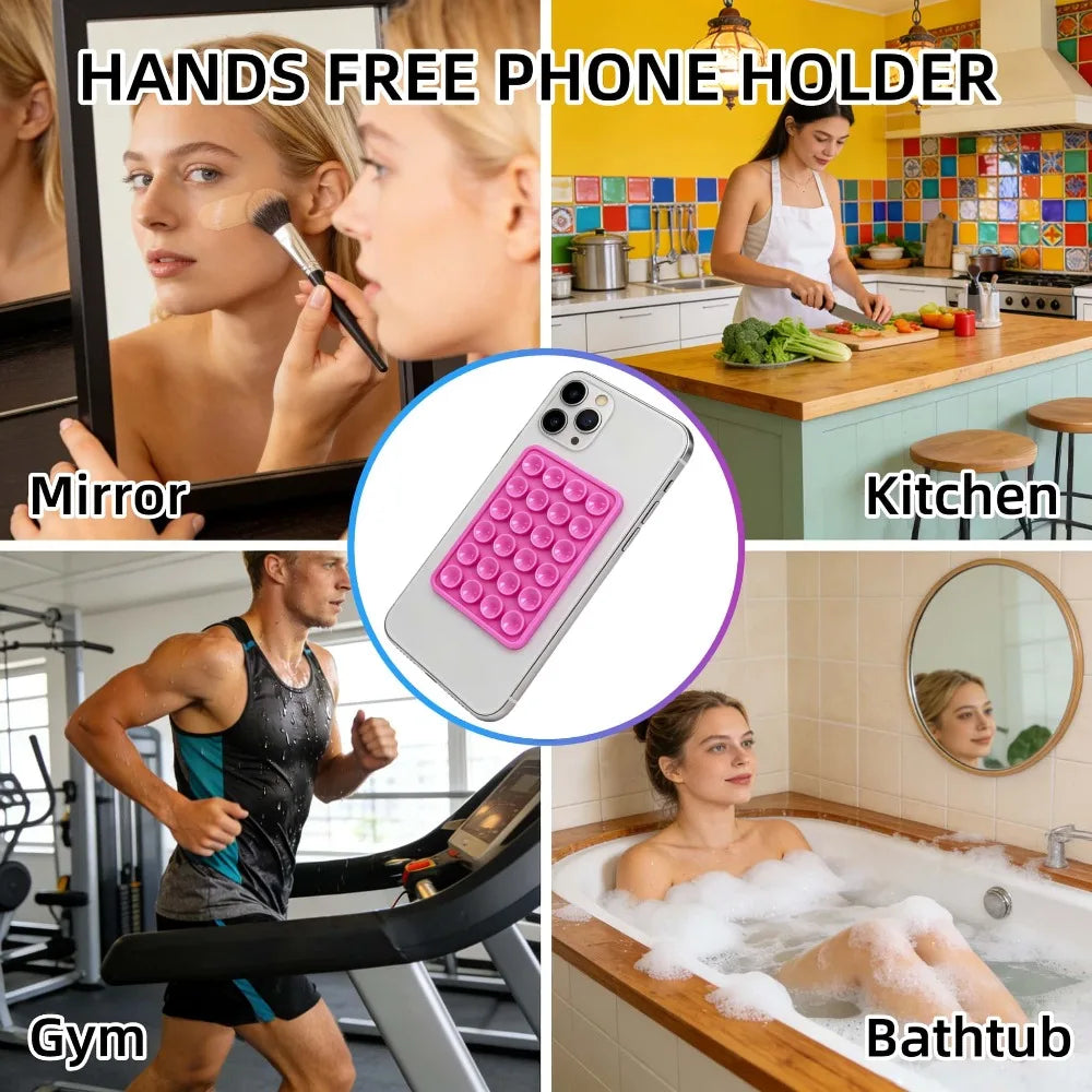Silicone Suction Cup Phone Holder 24-Pack – Reusable Universal Phone Suction Mount Babs