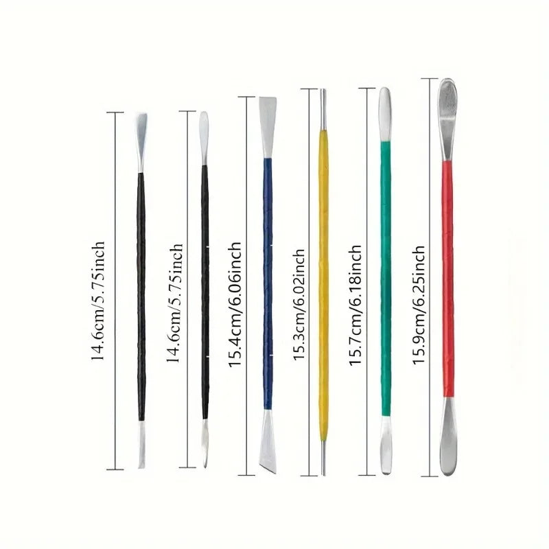 6-Piece Metal Pottery & Clay Sculpting Tool Kit Clay Sculpting Tools Babs 6pcs