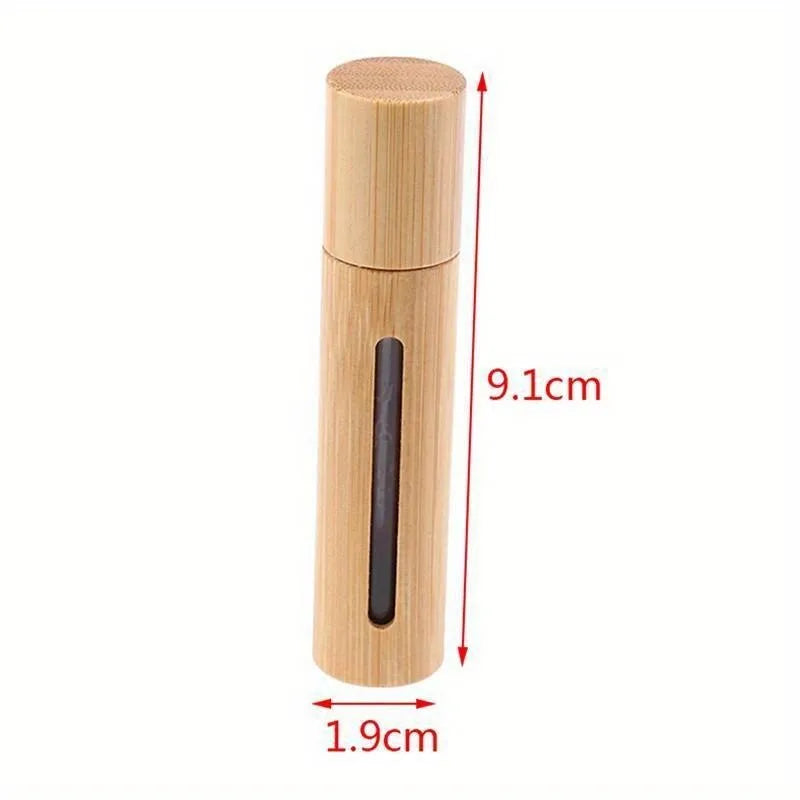 10ml Bamboo Roller Ball Bottle – Refillable Perfume Travel Vial Roller Ball Bottle Babs