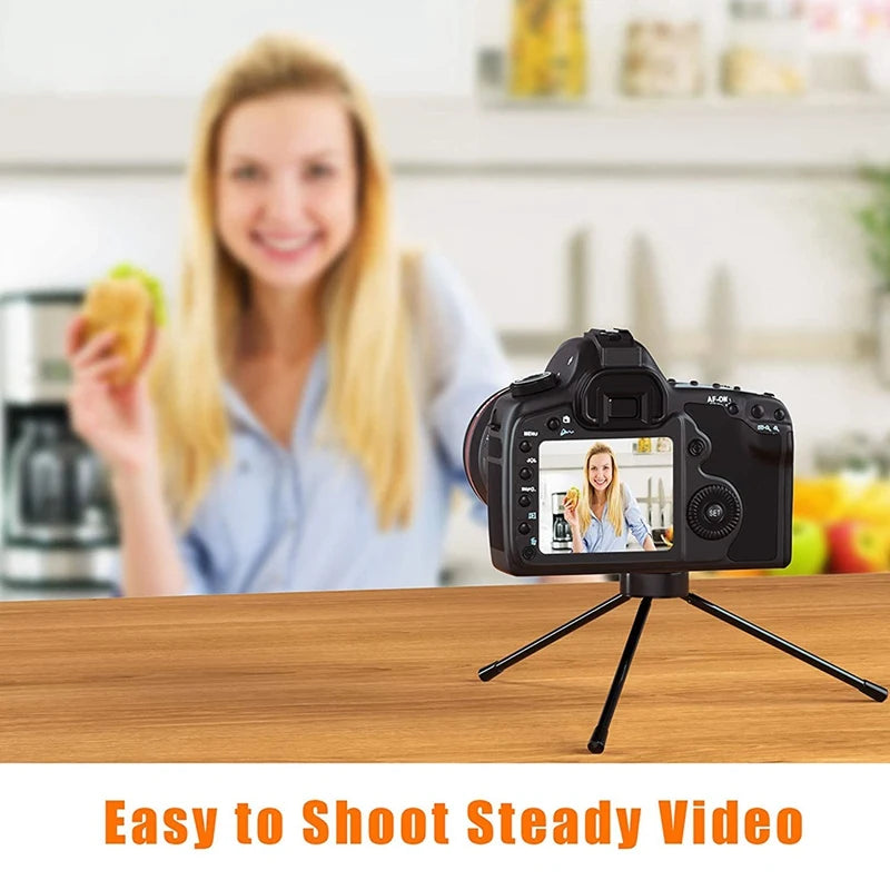 Mini Metal Desktop Tripod with 1/4" Screw – Camera & Projector Mini Camera Tripod Babs
