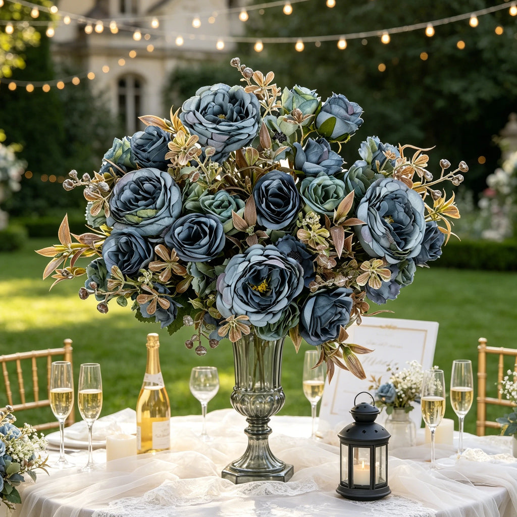 Artificial Silk Retro Rose Bouquet – Wedding & Home Decor Artificial Flower Bouquet Babs