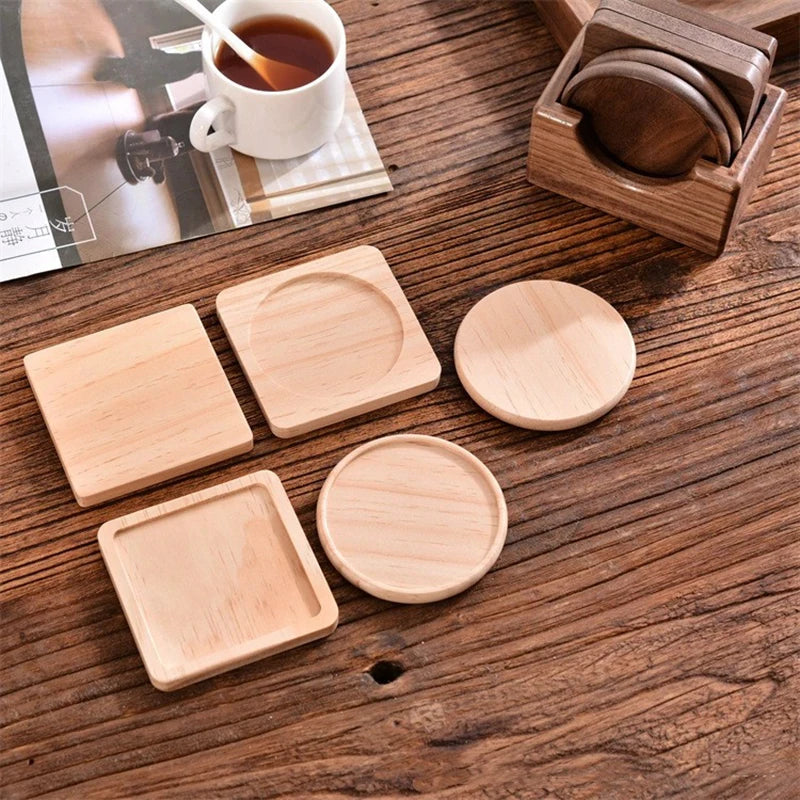 Wooden Coasters for Drinks – Eco-Friendly Wood Cup Coaster Set Wood Drink Coasters Babs