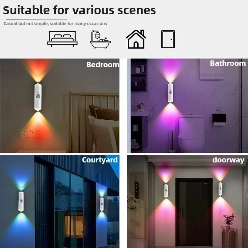 RGB Motion Sensor Night Light – Rechargeable Magnetic Wall Lamp Motion Sensor Night Light Babs