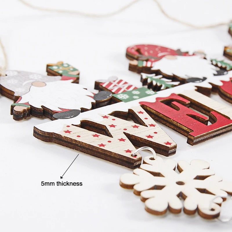 Wooden Christmas Gnome & Santa Hanging Ornaments | Xmas Tree Pendants Christmas Tree Ornaments Babs