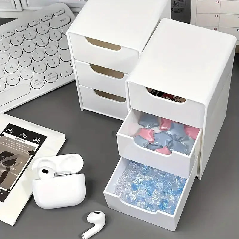 3-Layer Cosmetics & Jewelry Storage Box with Drawers Drawer Storage Box Babs
