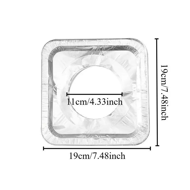 10-Pack Aluminum Foil Gas Stove Grease Protector Cleaning Pads Stove Protector Pads Babs square