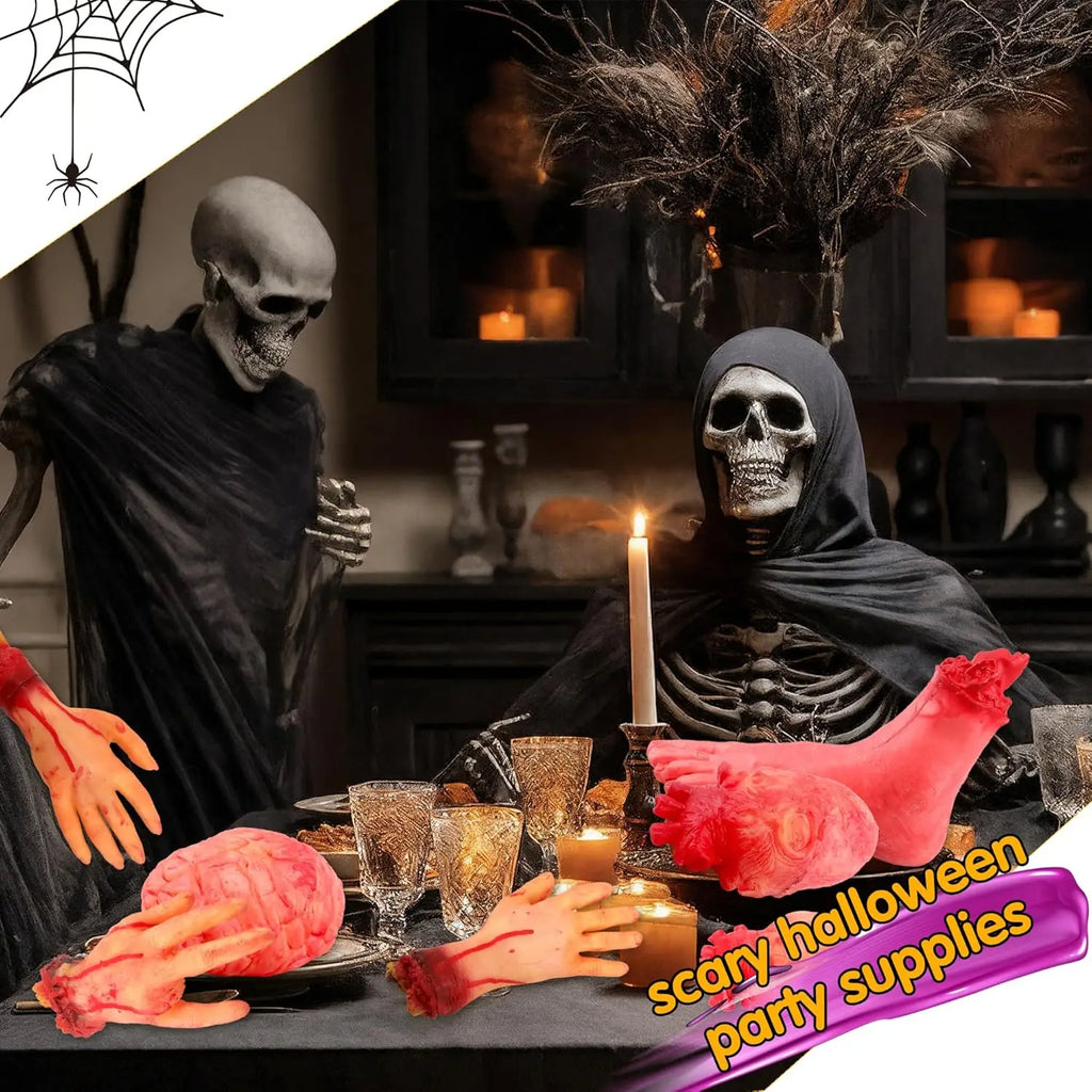 Realistic Halloween Fake Organ Props – Brain Heart Hand Foot Halloween Prop Decoration Babs