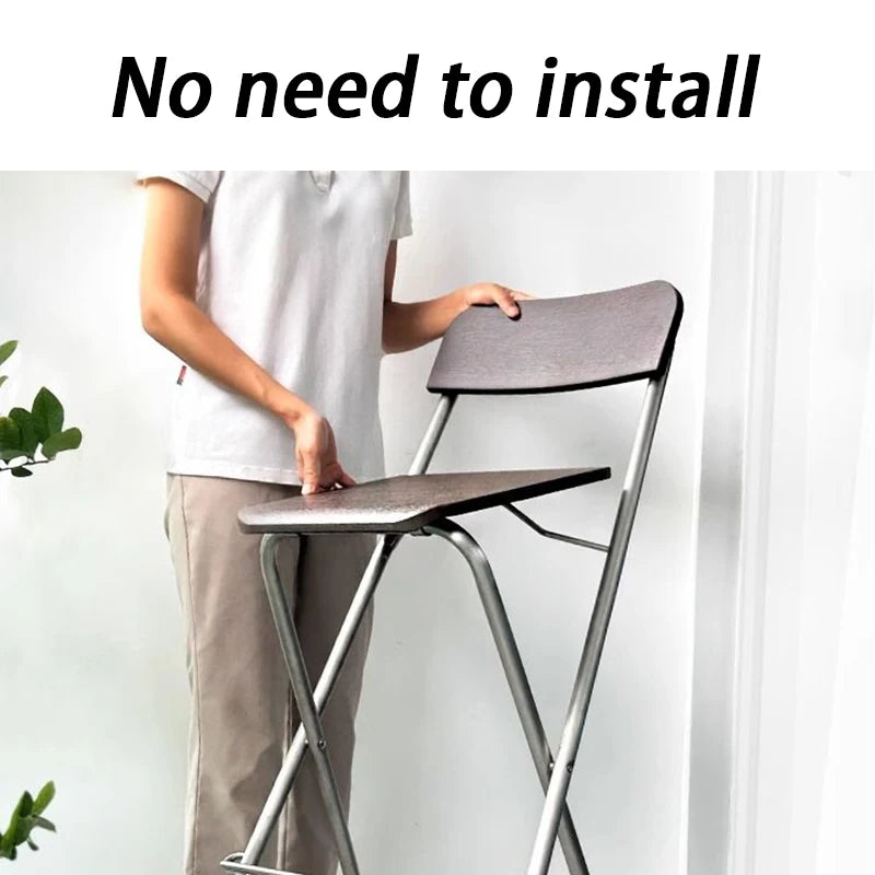 Oeny Folding Bar Stool – Minimalist Stainless Steel High Chair Folding Bar Stool Babs