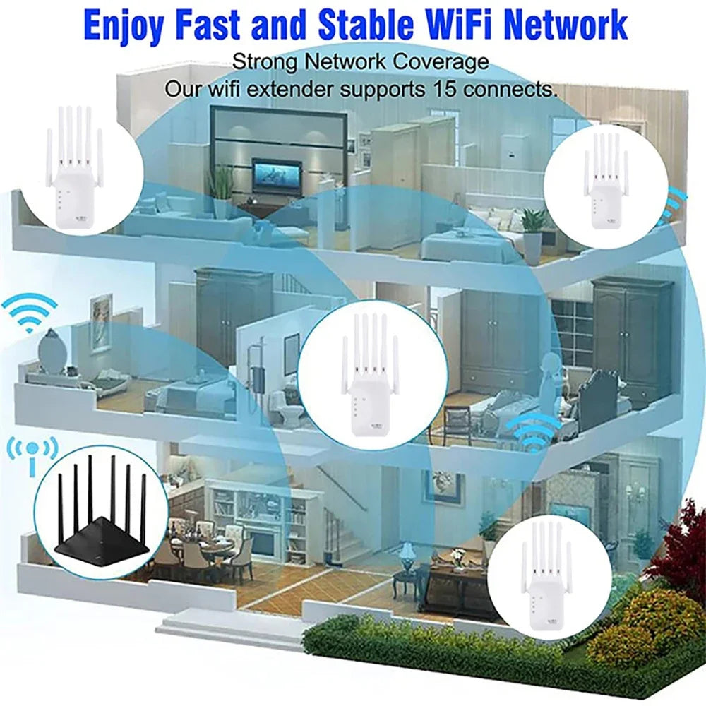 AC1200 Dual Band WiFi Extender 1200Mbps 2.4G & 5GHz Repeater WiFi Range Extender Babs