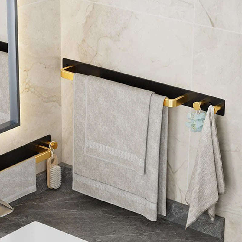 No-Drill Adhesive Wall Towel Rack – Space Aluminum Holder Wall Towel Rack Babs