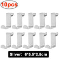 Z-Shaped Stainless Steel Cabinet Door Hooks – 10 Pack Organizer Cabinet Door Hook Babs Sliver-10pcs
