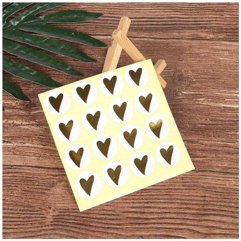 160pcs Gold Heart Sealing Stickers – Cards, Envelopes & Gifts Decorative Stickers Babs