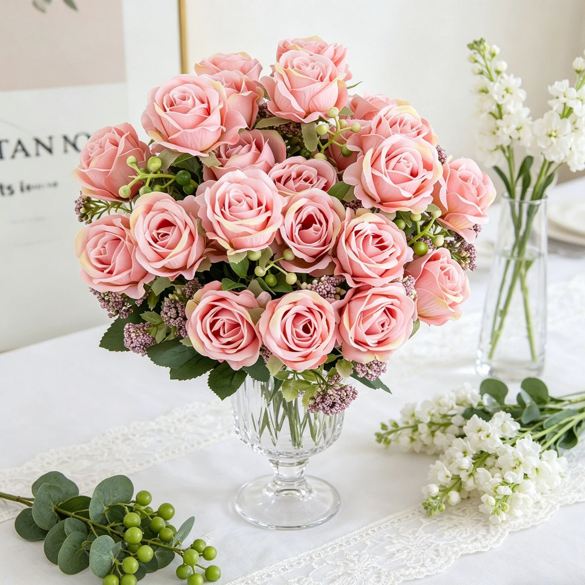 Artificial Silk Rose Flowers – Wedding & Home Décor Bouquet Artificial Silk Flowers Babs