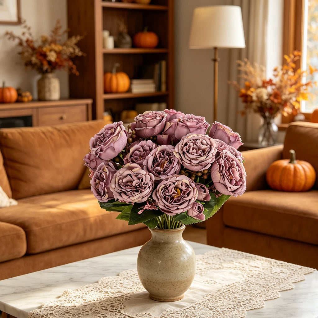 Silk Artificial Peony Rose Bouquet – Wedding & Home Decor Artificial Flower Bouquet Babs