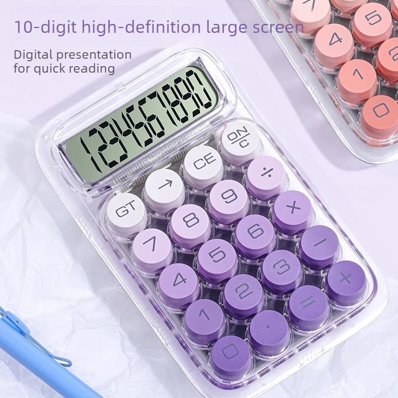 Gradient Transparent Mini Calculator – 10-Digit Portable Portable Calculator Babs