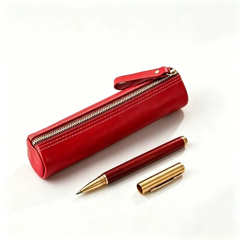 Vintage Zebra Leather Zipper Pencil Case – Handmade Pouch Leather Pencil Case Babs