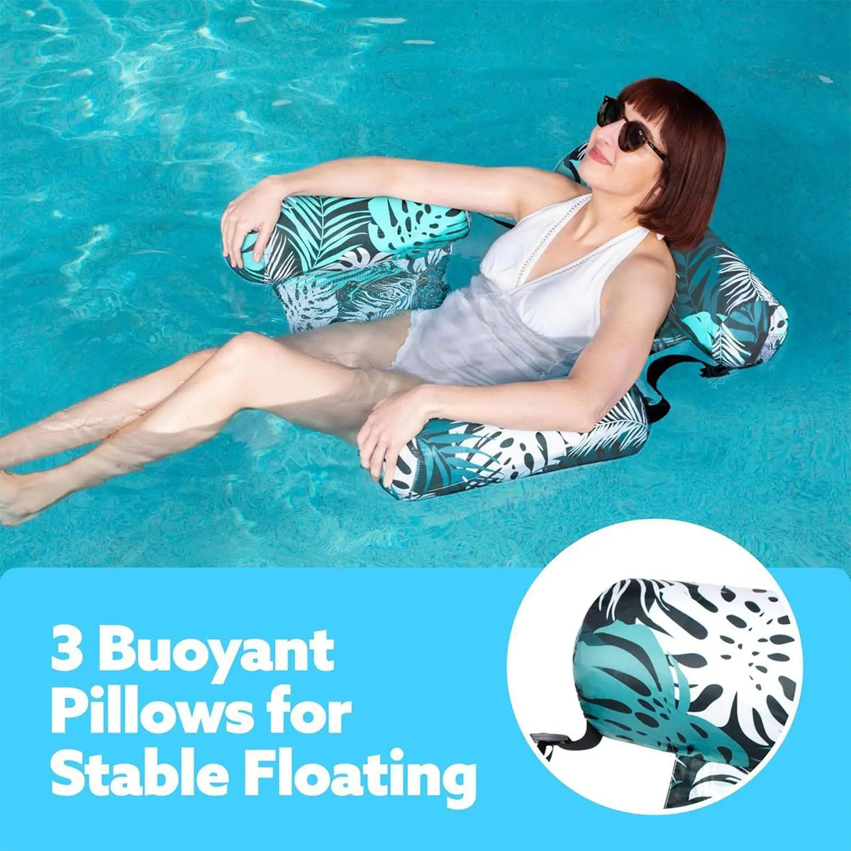 Inflatable Pool Hammock Chair – Floating Water Lounge Float Inflatable Pool Float Babs