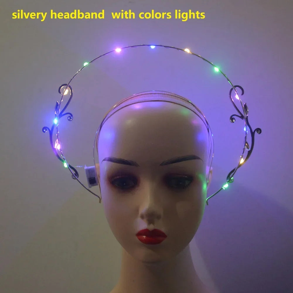 10-Pack LED Flashing Halo Crown Headbands – Mixed Colors LED Crown Headband Babs 2