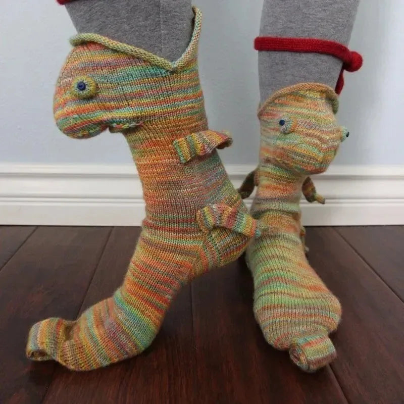 Crocodile Christmas Socks – Funny Knitted Animal Holiday Socks Novelty Holiday Socks Babs