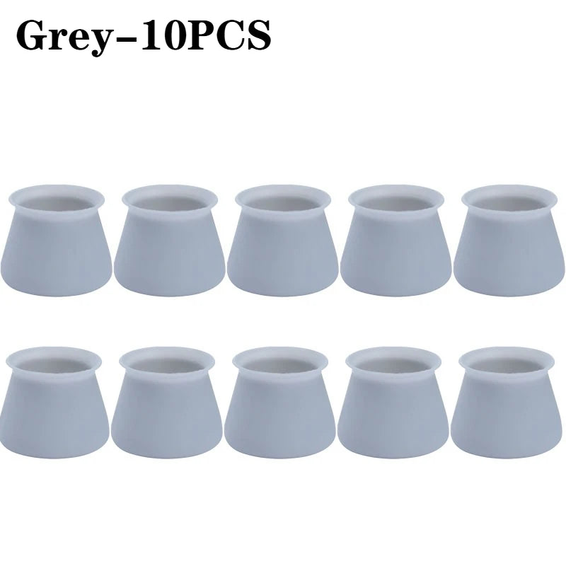 Silicone Chair Leg Caps – Anti-Slip Floor Protector Pads Furniture Leg Caps Babs Grey-10PCS